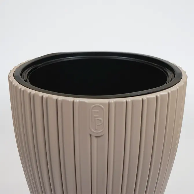 Vita bloempot Mika 40 taupe bovenkant, Vita, tuincentrumoutlet.com