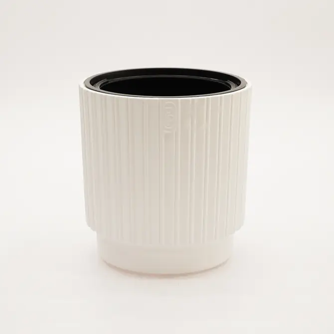 Vita bloempot Mika Cyli 30 wit