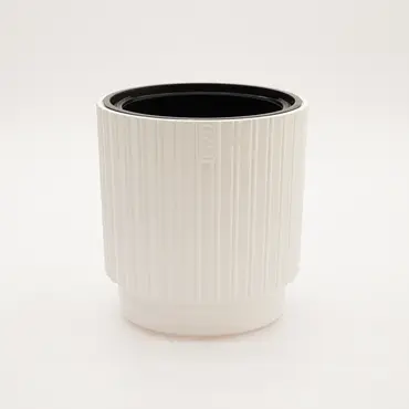 Vita bloempot Mika Cyli 30 wit