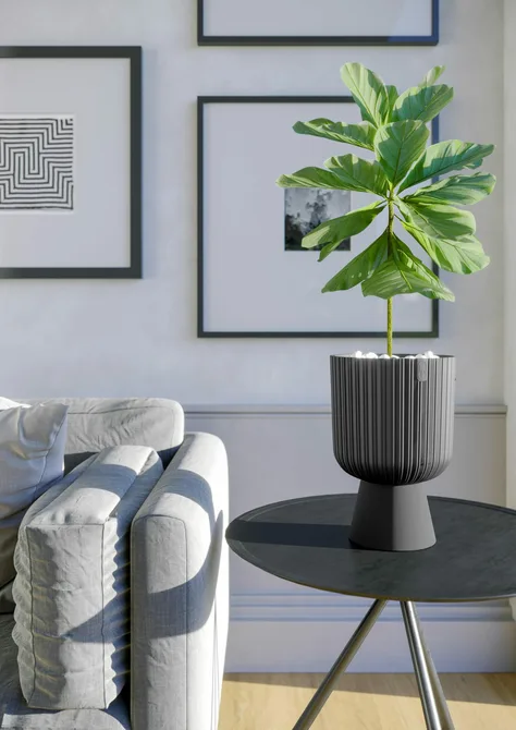 Vita bloempot Mika op voet 30 antraciet sfeer, Vita, tuincentrumoutlet.com