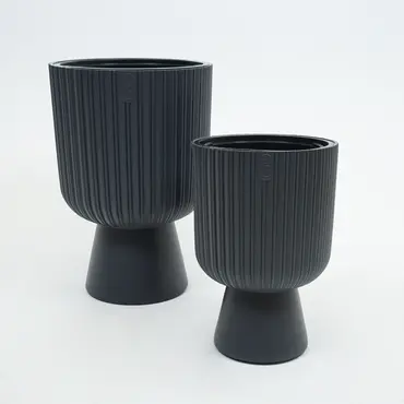 Vita bloempot Mika op voet 40 antraciet set, Vita, tuincentrumoutlet.com