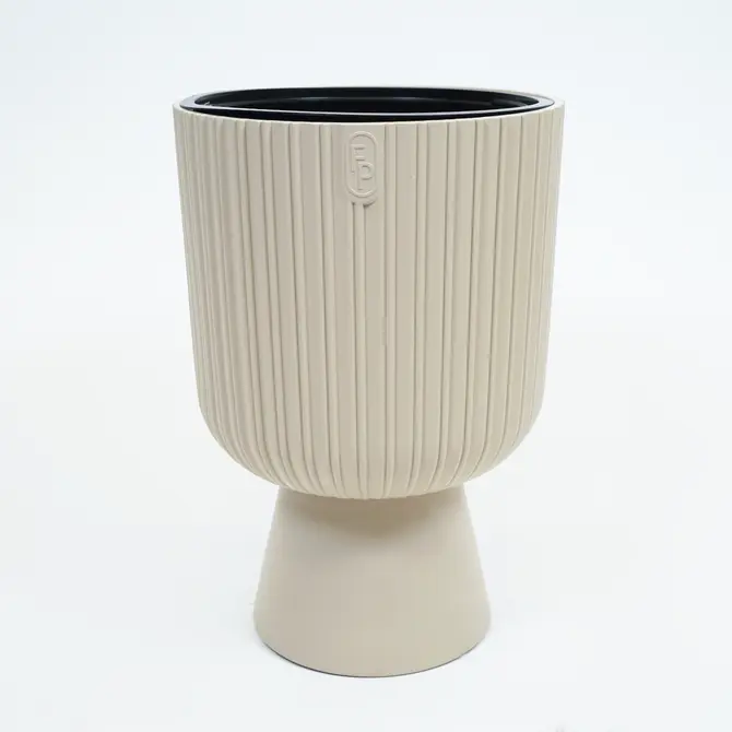 Vita bloempot Mika op voet 40 beige, Vita, tuincentrumoutlet.com