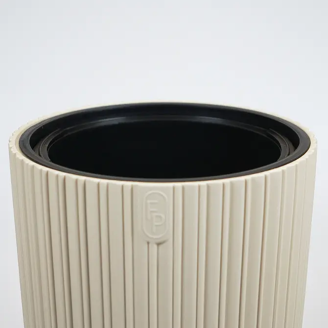 Vita bloempot Mika op voet 40 beige bovenkant, Vita, tuincentrumoutlet.com