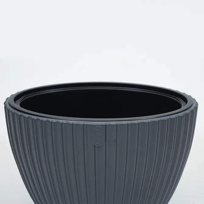 Vita bloempot Mika ovaal 40 antraciet bovenkant, Vita, tuincentrumoutlet.com