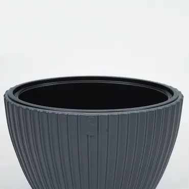 Vita bloempot Mika ovaal 40 antraciet bovenkant, Vita, tuincentrumoutlet.com