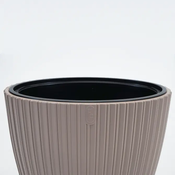 Vita bloempot Mika ovaal 60 taupe bovenkant, Vita, tuincentrumoutlet.com