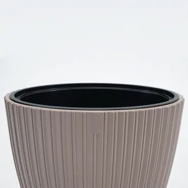 Vita bloempot Mika ovaal 60 taupe bovenkant, Vita, tuincentrumoutlet.com