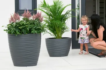 Vita bloempot Sahara Dunes elipse 60 antraciet - afbeelding 6