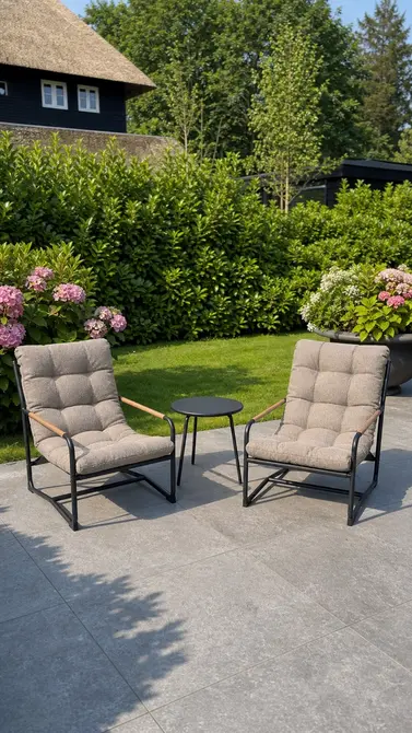 Vita Como loungestoel + bijzettafel tafeltje, vita tuinmeubelen, Tuincentrumoutlet.com