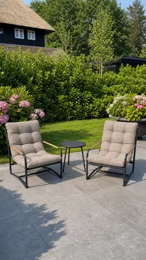 Vita Como loungestoel + bijzettafel tafeltje, vita tuinmeubelen, Tuincentrumoutlet.com