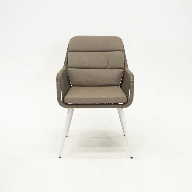 Vita Damian diningstoel taupe met zit en rugkussen zijkant, Vita, tuincentrumoutlet.com