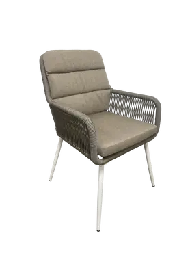 Vita Damian diningstoel taupe met zit en rugkussen zijkant, Vita, tuincentrumoutlet.com