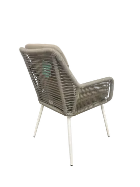 Vita Damian diningstoel taupe met zit en rugkussen achterkant, Vita, tuincentrumoutlet.com