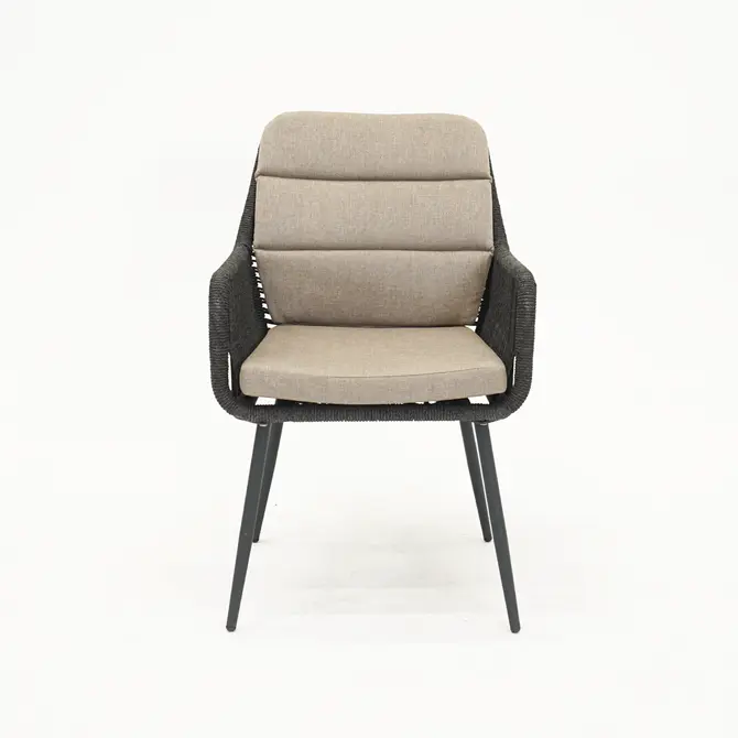 Vita Damian diningstoel zwart met zit en rugkussen zijkant, Vita, tuincentrumoutlet.com