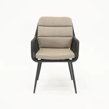 Vita Damian diningstoel zwart met zit en rugkussen zijkant, Vita, tuincentrumoutlet.com