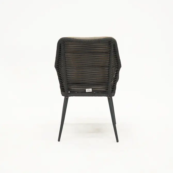 Vita Damian diningstoel zwart met zit en rugkussen achterkant, Vita, tuincentrumoutlet.com