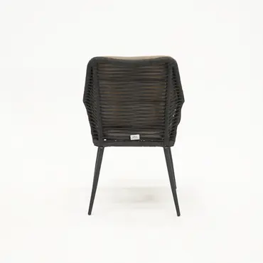 Vita Damian diningstoel zwart met zit en rugkussen achterkant, Vita, tuincentrumoutlet.com