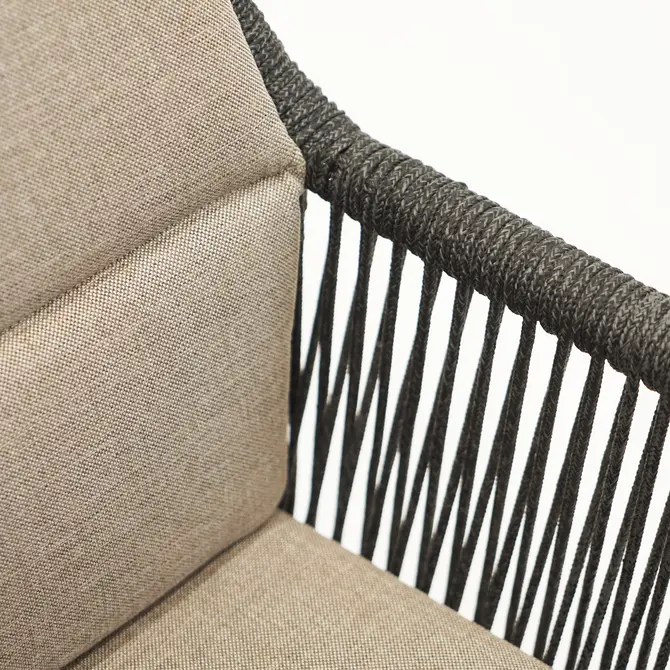 Vita Damian diningstoel zwart met zit en rugkussen details, Vita, tuincentrumoutlet.com