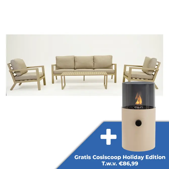 Vita Emerson loungeset beige 4-delig - afbeelding 1