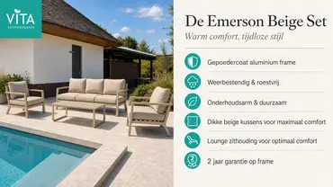 Vita Emerson loungeset beige 4-delig detail, Vita, tuincentrumoutlet