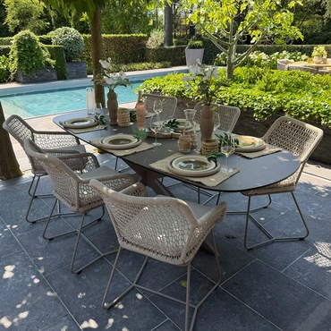 Emilia eetstoel beige sfeer, Vita tuinmeubelen, Tuincentrumoutlet.com