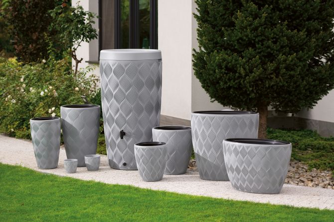 Vita Flow bloempot ellipse 40 grijs - afbeelding 2