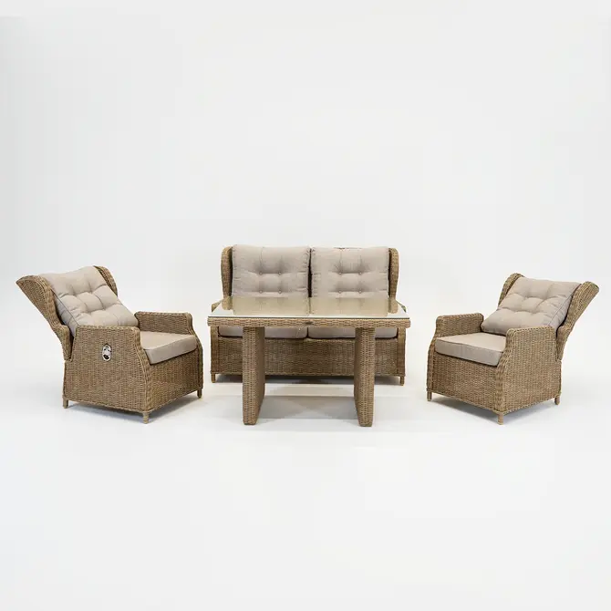 Ibiza loungeset rattan 4dlg uitgeklapt, Vita, Tuincentrumoutlet.com