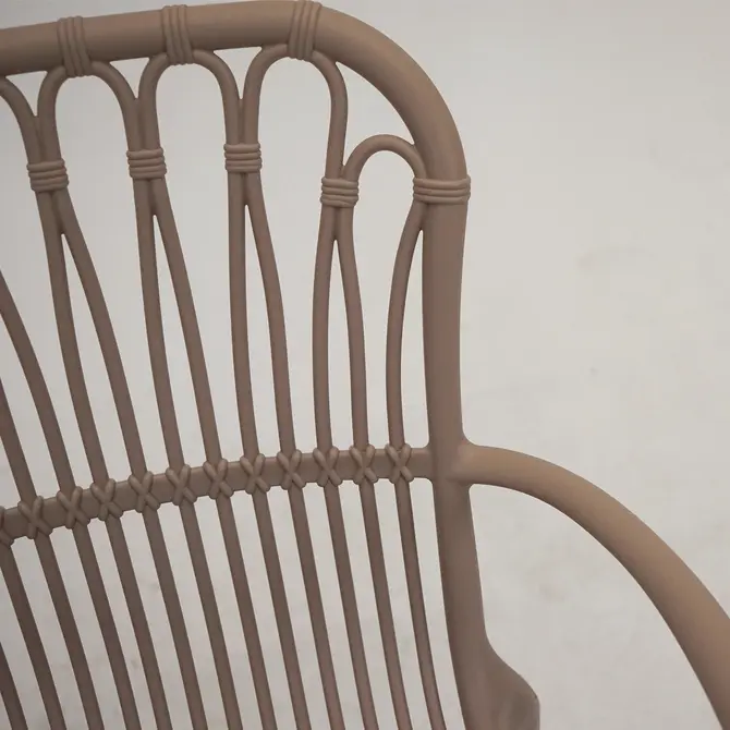 Vita Madrid diningstoel stapelbaar taupe detail, Vita, tuincentrumoutlet.com