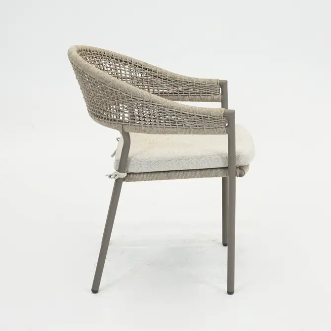 Marina stapelstoel beige zij, Vita tuinmeubelen, Tuincentrumoutlet.com