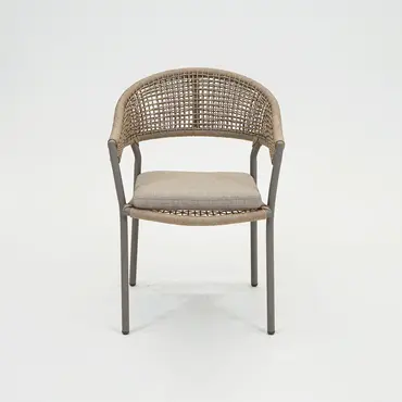 Marina stapelstoel bruin voorkant, Vita tuinmeubelen, Tuincentrumoutlet.com