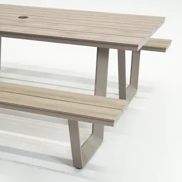Vita Massa rechthoekige picknicktafel taupe bankje, Vita tuinmeubelen, tuincentrumoutlet.com