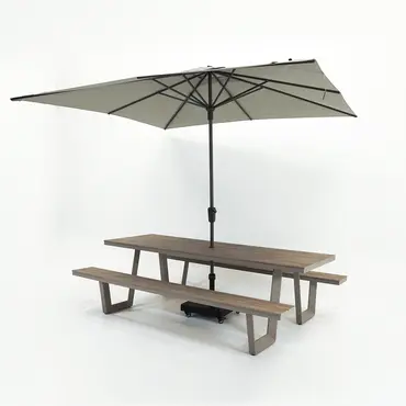 Vita Massa rechthoekige picknicktafel parasol taupe XL, Vita tuinmeubelen, tuincentrumoutlet.com