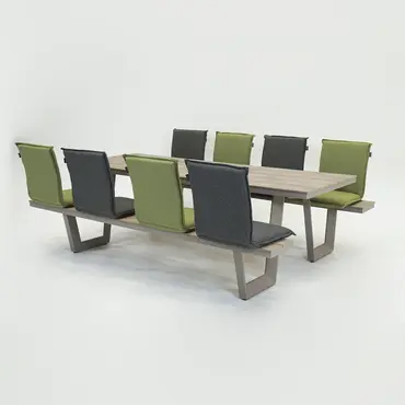 Vita Massa rechthoekige picknicktafel napoli taupe XL, Vita tuinmeubelen, tuincentrumoutlet.com
