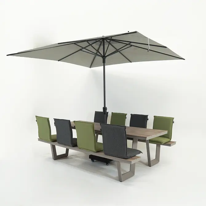 Vita Massa rechthoekige picknicktafel taupe sfeer XL, Vita tuinmeubelen, tuincentrumoutlet.com