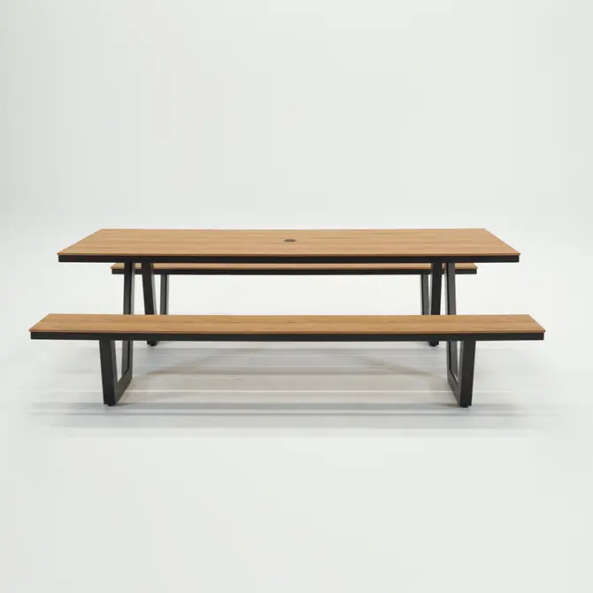 Vita Massa rechthoekige picknicktafel XL zijkant, Vita tuinmeubelen, tuincentrumoutlet.com