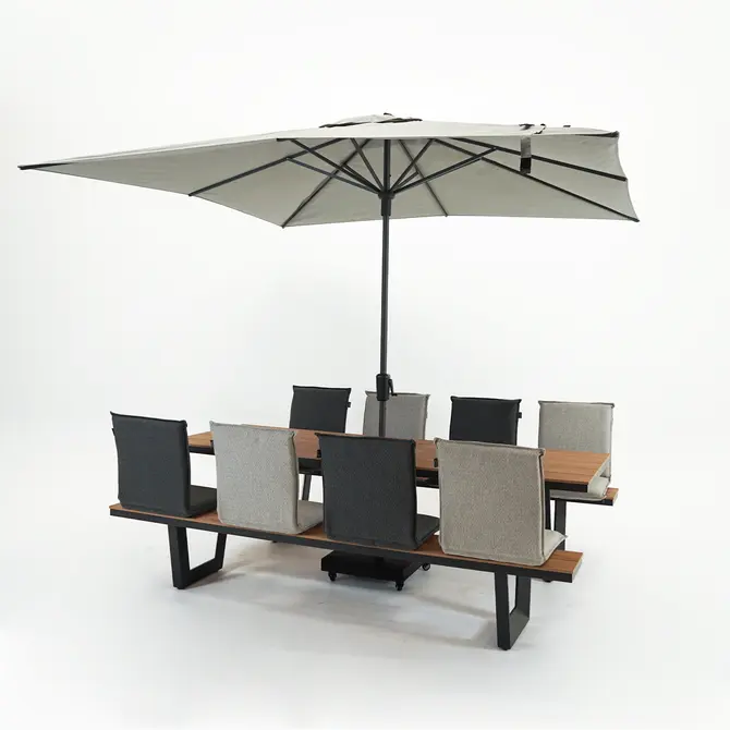 Vita Massa rechthoekige picknicktafel XL inclusief zitjes, Vita tuinmeubelen, tuincentrumoutlet.com