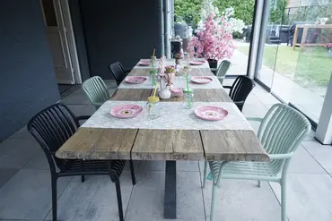 Vita Porto diningstoel stapelbaar vergrijsd groen sfeer, Vita, tuincentrumoutlet.com