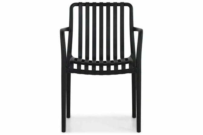 Vita Porto stapelstoel zwart incl. zitkussen voorkant, Vita, Tuincentrum Outlet