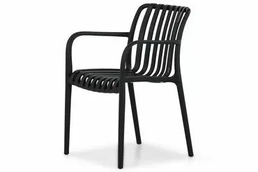 Vita Porto stapelstoel zwart incl. zitkussen schuin, Vita, Tuincentrum Outlet