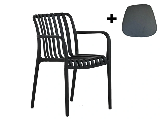 Vita Porto stapelstoel zwart incl. zitkussen, Vita, Tuincentrum Outlet