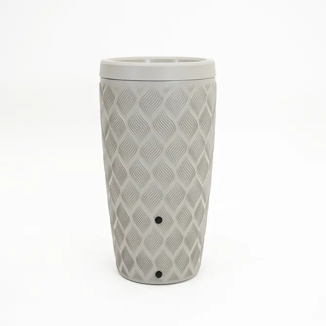 Vita Regenton Flow licht grijs 240L + Kraan met Gardena koppeling + plantenbak - afbeelding 1