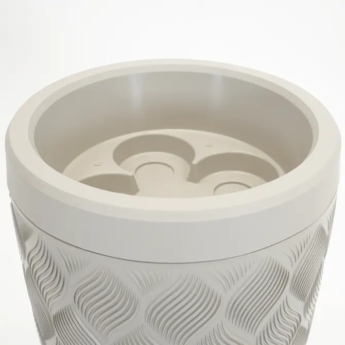 Vita Regenton Flow licht grijs 240L + Kraan met Gardena koppeling + plantenbak - afbeelding 7