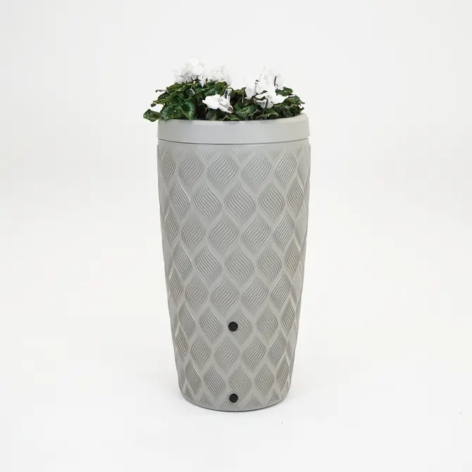 Vita Regenton Flow licht grijs 240L + Kraan met Gardena koppeling + plantenbak - afbeelding 2