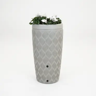 Vita Regenton Flow licht grijs 240L + Kraan met Gardena koppeling + plantenbak - afbeelding 2