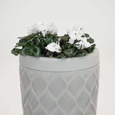 Vita Regenton Flow licht grijs 240L + Kraan met Gardena koppeling + plantenbak - afbeelding 3