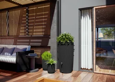 Vita Regenton Mika antraciet 240L + Kraan met Gardena koppeling + Plantenbak - afbeelding 11