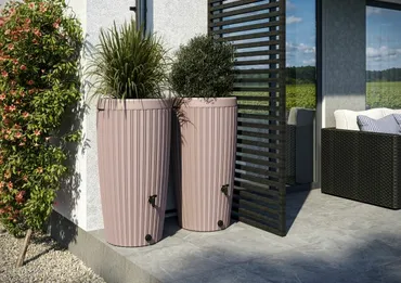 Vita Regenton Mika taupe 240L + Kraan met Gardena koppeling + Plantenbak - afbeelding 11