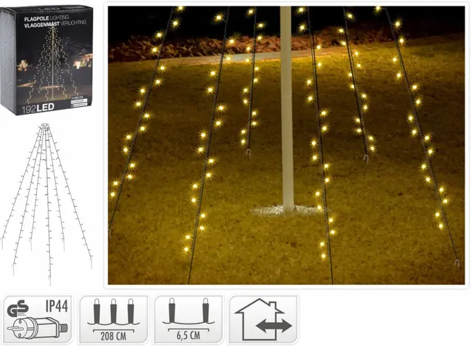 VLAGGENMAST VERLICHTING 192LED, Koopman, tuincentrumoutlet