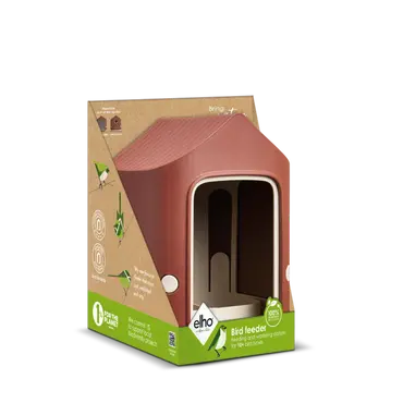 Voedersilo cosy 18cm toscaans rood verpakking, Elho, tuincentrumoutlet.com