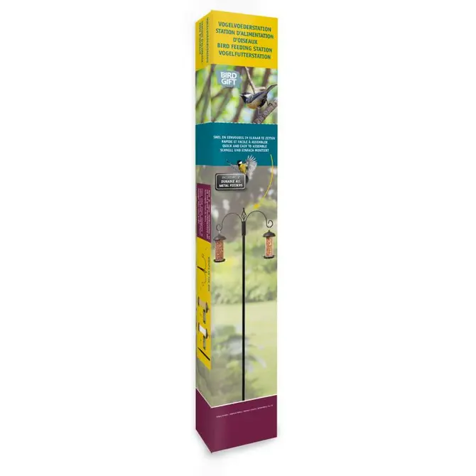 Voederstation met 2 feeders 185cm verpakking, Pieterpik, tuincentrumoutlet.com